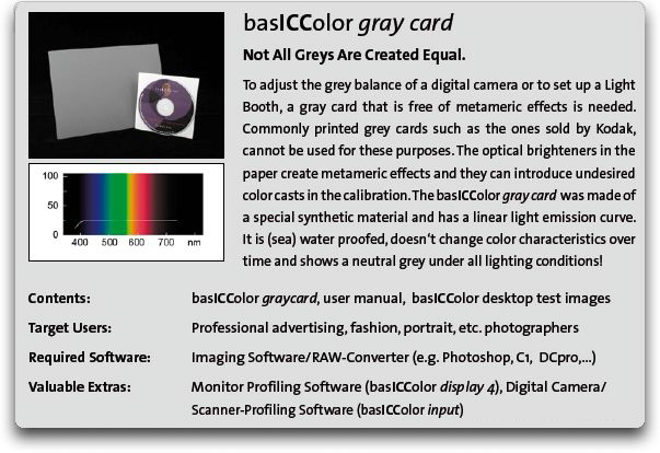 basICColor Greycard Info
